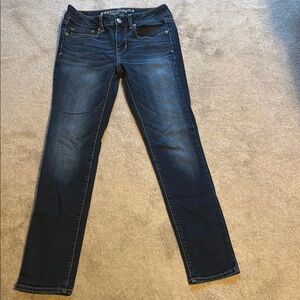 American Eagle Outfitters Women's Deep Blue Skinny Jeans Size 4 Short